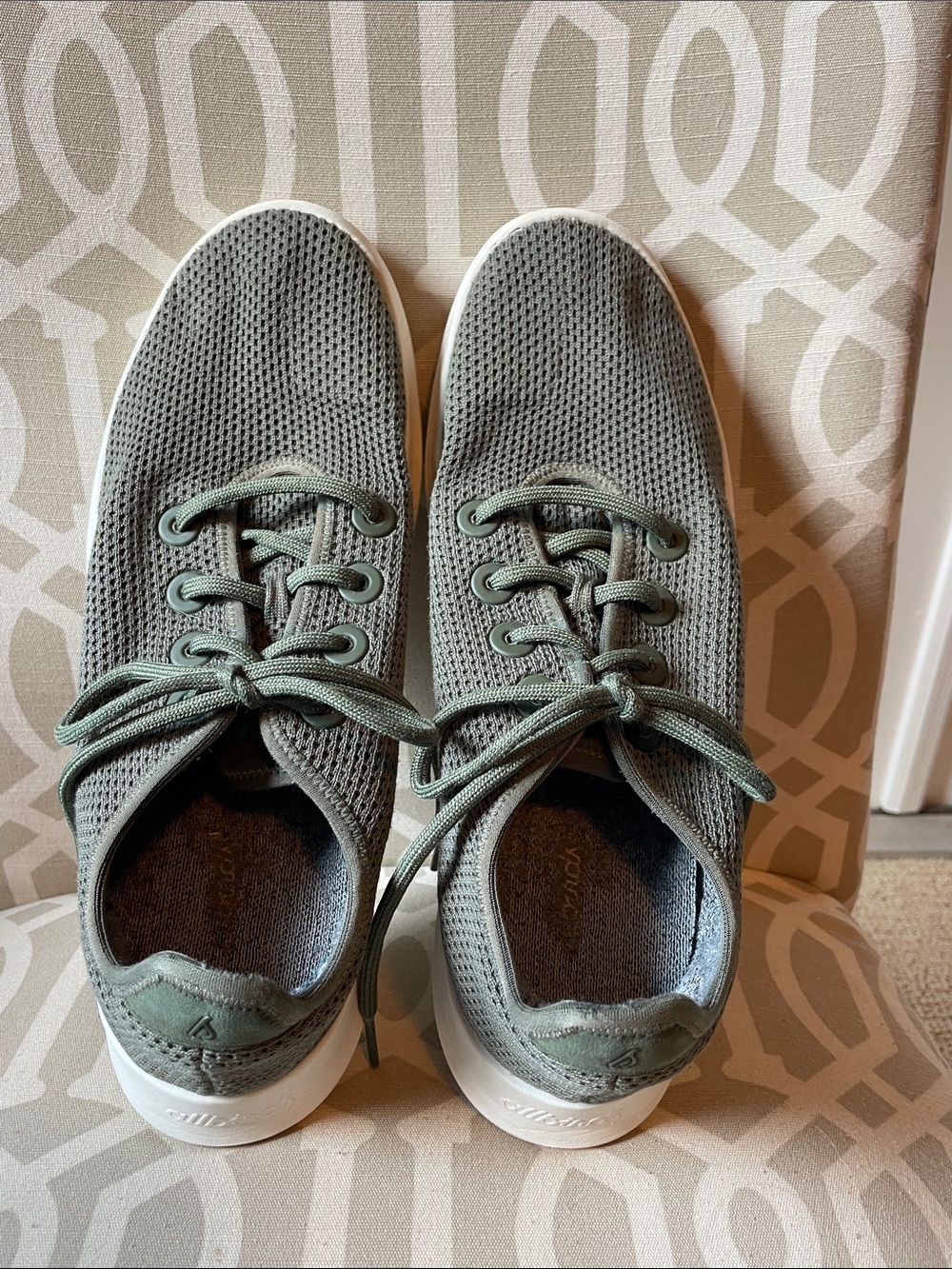 allbirds Men's Olive Green Knit Lace-Up Slip-Ons